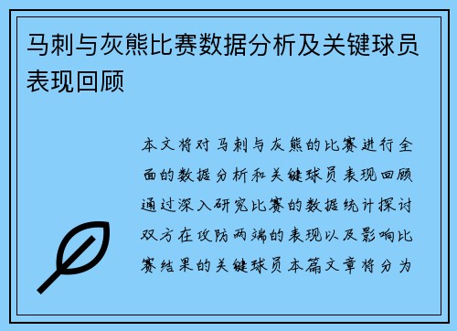 马刺与灰熊比赛数据分析及关键球员表现回顾